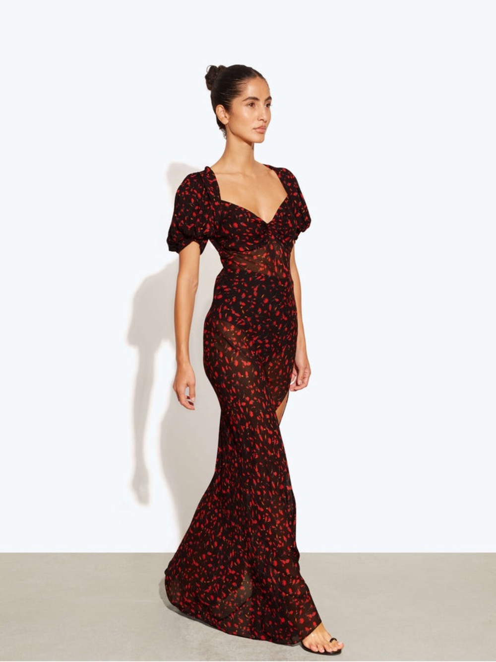 Rat and boa magnolia floral dress